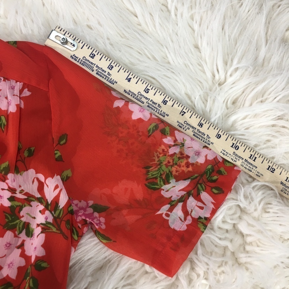 Romantic Who What Wear floral maxi dress in a vibrant red-orange shade with pink - Picture 8 of 8